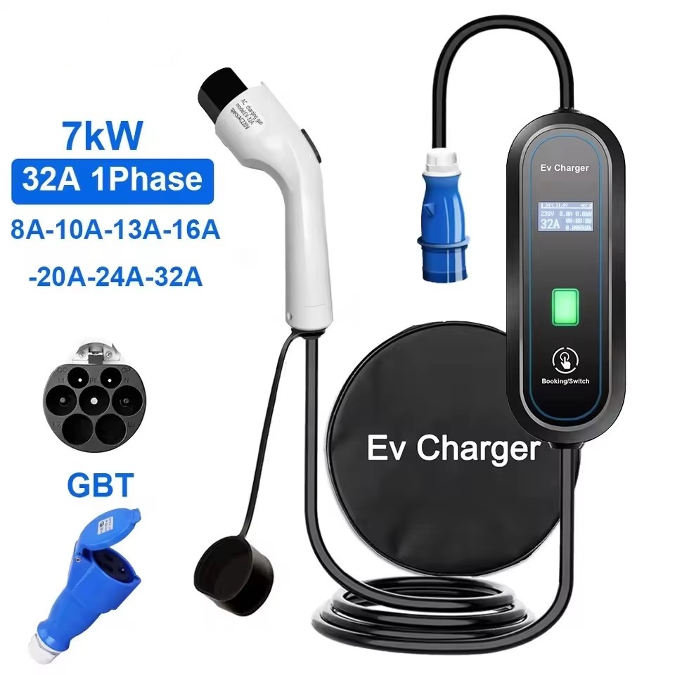 Carregador portátil GBT para v - Portable Ev Charger 32A Type 2 Cee Plug avaliação e preço