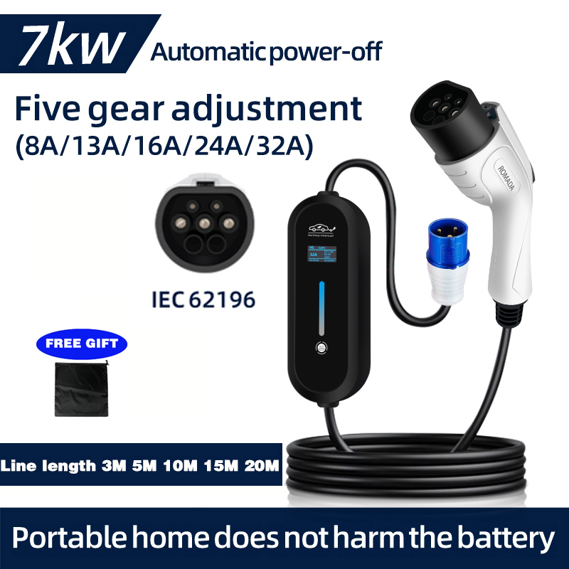 Romada 7kw 32a ev carregador p - Ev Charger Adapter avaliação e preço